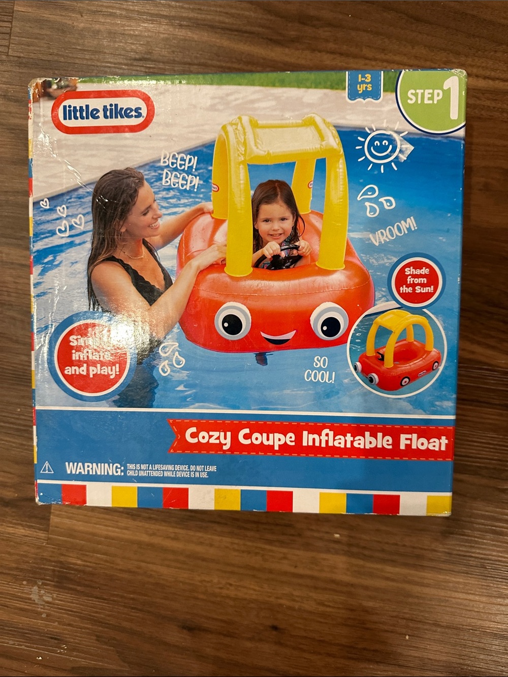NWT Cozy Coupe Inflatable Float - Red and Yellow kids car float pool float toy